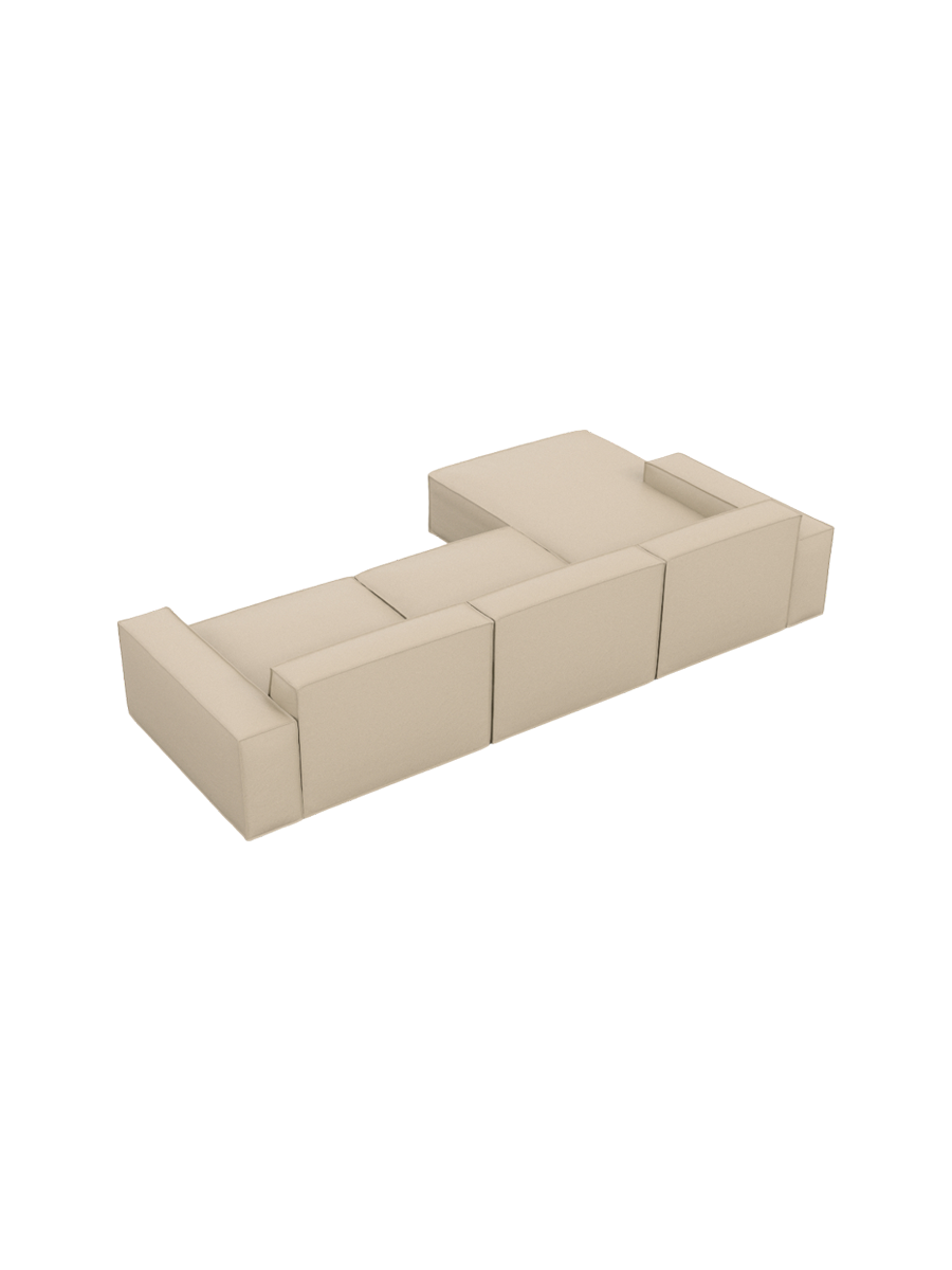 
4-Sitzer Design Echtleder Ecksofa „Siena“ - Echtleder Beige / Eckteil links