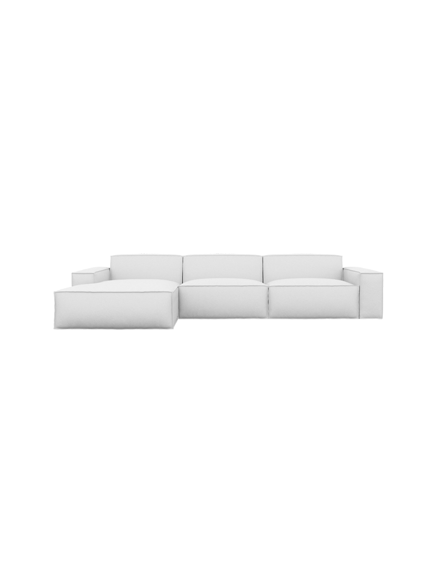 
4-Sitzer Design Echtleder Ecksofa „Siena“ - Echtleder Beige / Eckteil links