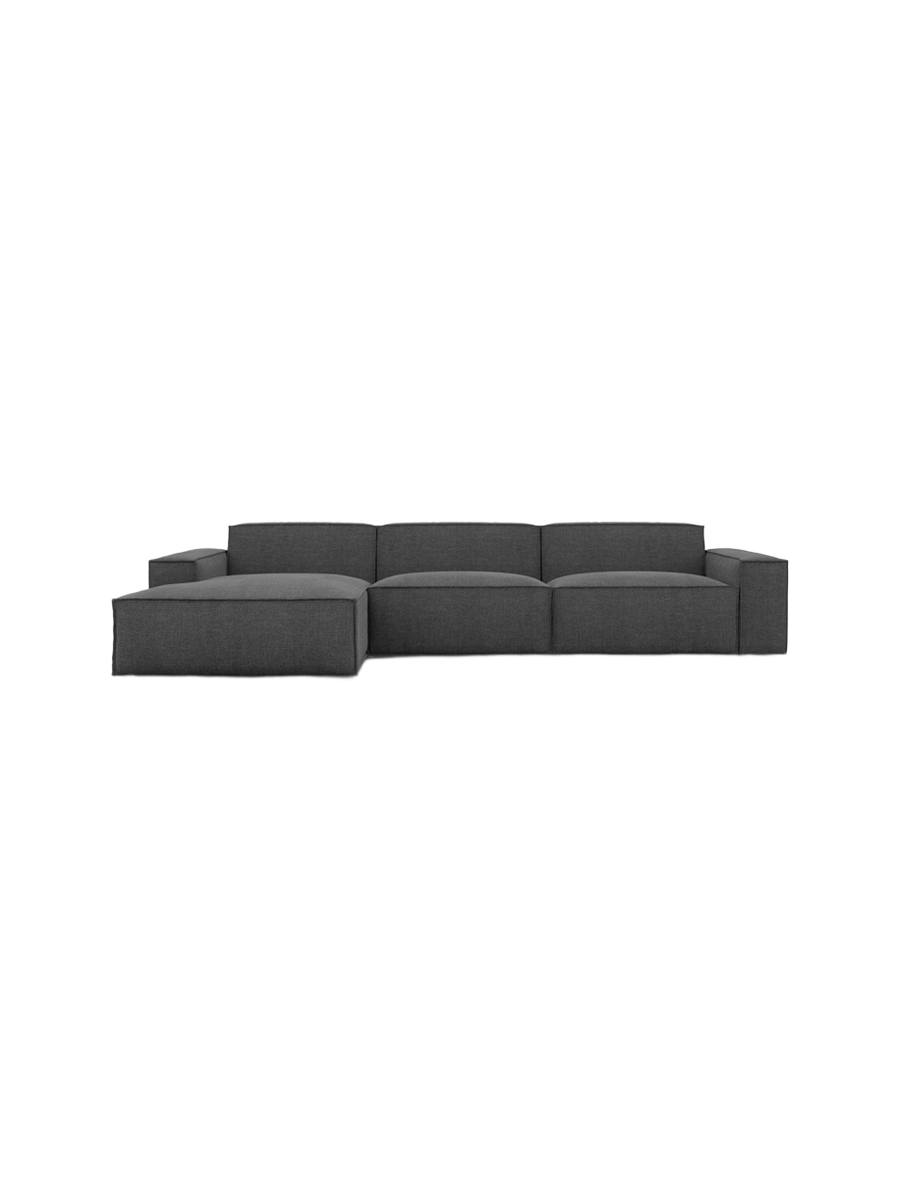 
4-Sitzer Design Ecksofa „Siena“ mit Strukturstoff-Bezug - Strukturstoff Anthrazit / Eckteil links