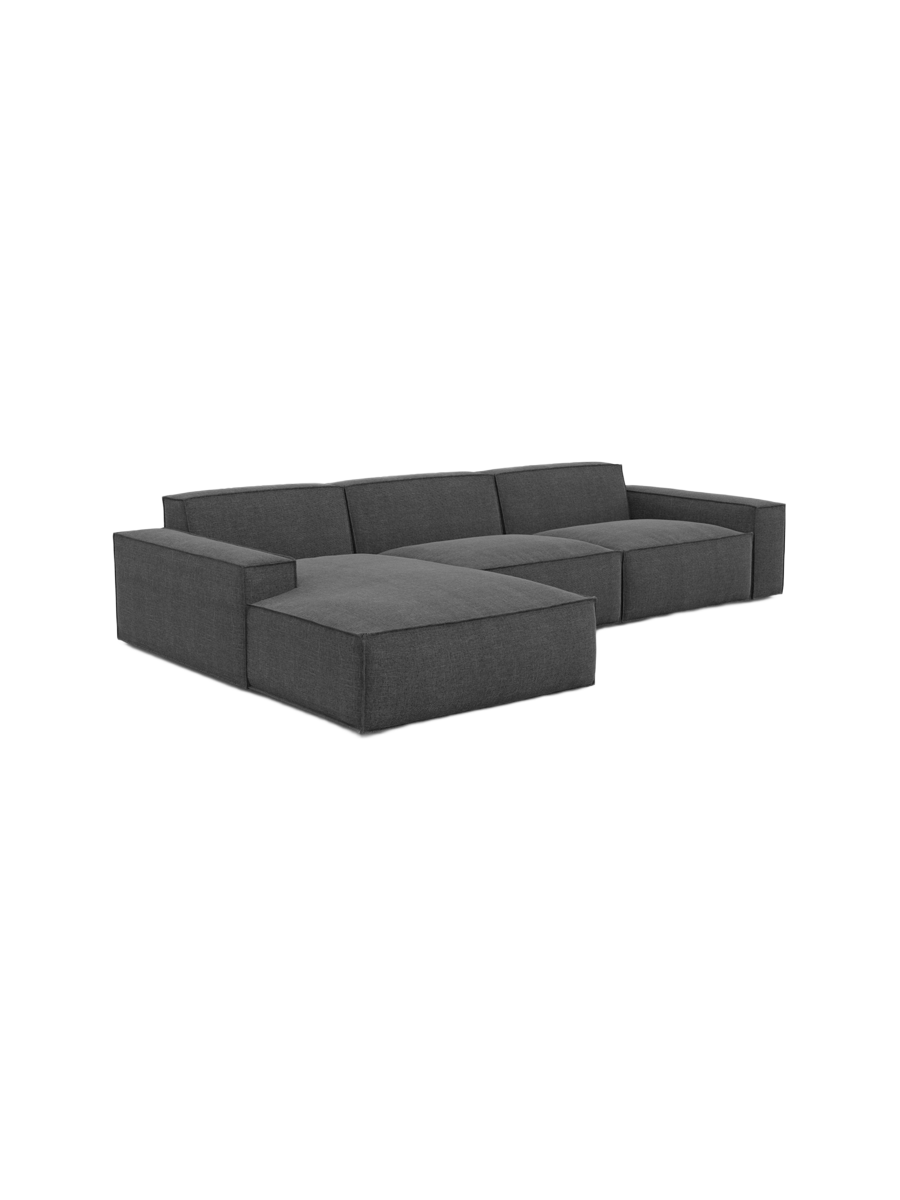 
4-Sitzer Design Ecksofa „Siena“ mit Strukturstoff-Bezug - Strukturstoff Anthrazit / Eckteil links
