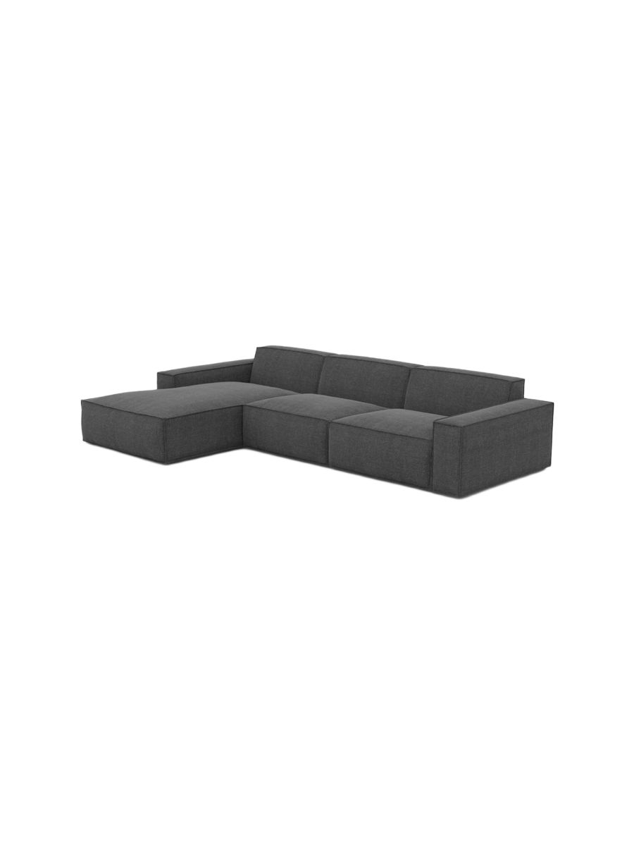 
4-Sitzer Design Ecksofa „Siena“ mit Strukturstoff-Bezug - Strukturstoff Anthrazit / Eckteil links