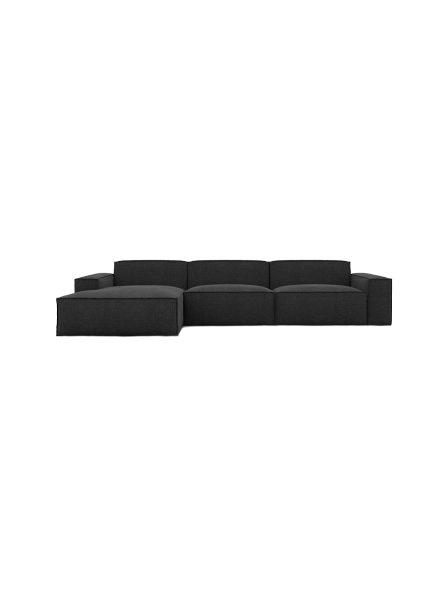 
4-Sitzer Design Ecksofa „Siena“ mit Strukturstoff-Bezug - Strukturstoff Anthrazit / Eckteil links