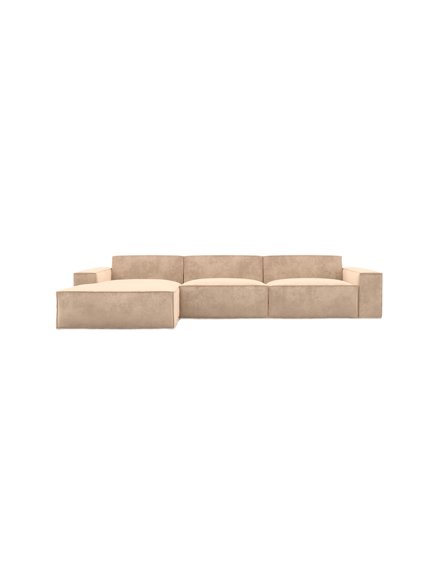 
4-Sitzer Design Ecksofa „Siena“ mit Samtbezug - Samtbezug Königsblau / Eckteil links