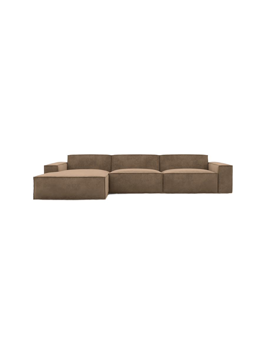 
4-Sitzer Design Ecksofa „Siena“ mit Samtbezug - Samtbezug Königsblau / Eckteil links