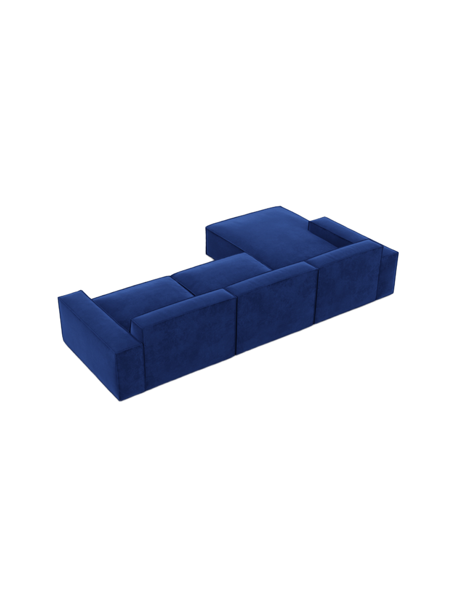 
4-Sitzer Design Ecksofa „Siena“ mit Samtbezug - Samtbezug Königsblau / Eckteil links