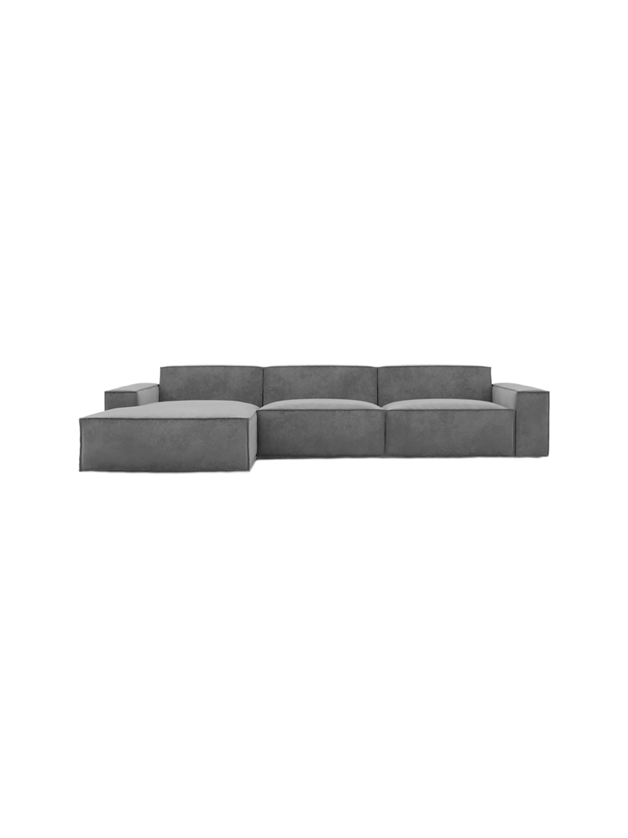 
4-Sitzer Design Ecksofa „Siena“ mit Samtbezug - Samtbezug Königsblau / Eckteil links