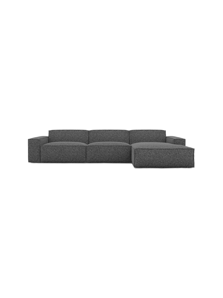 
4-Sitzer Design Ecksofa „Siena“ mit Bouclé-Bezug - Bouclé Graphit / Eckteil links