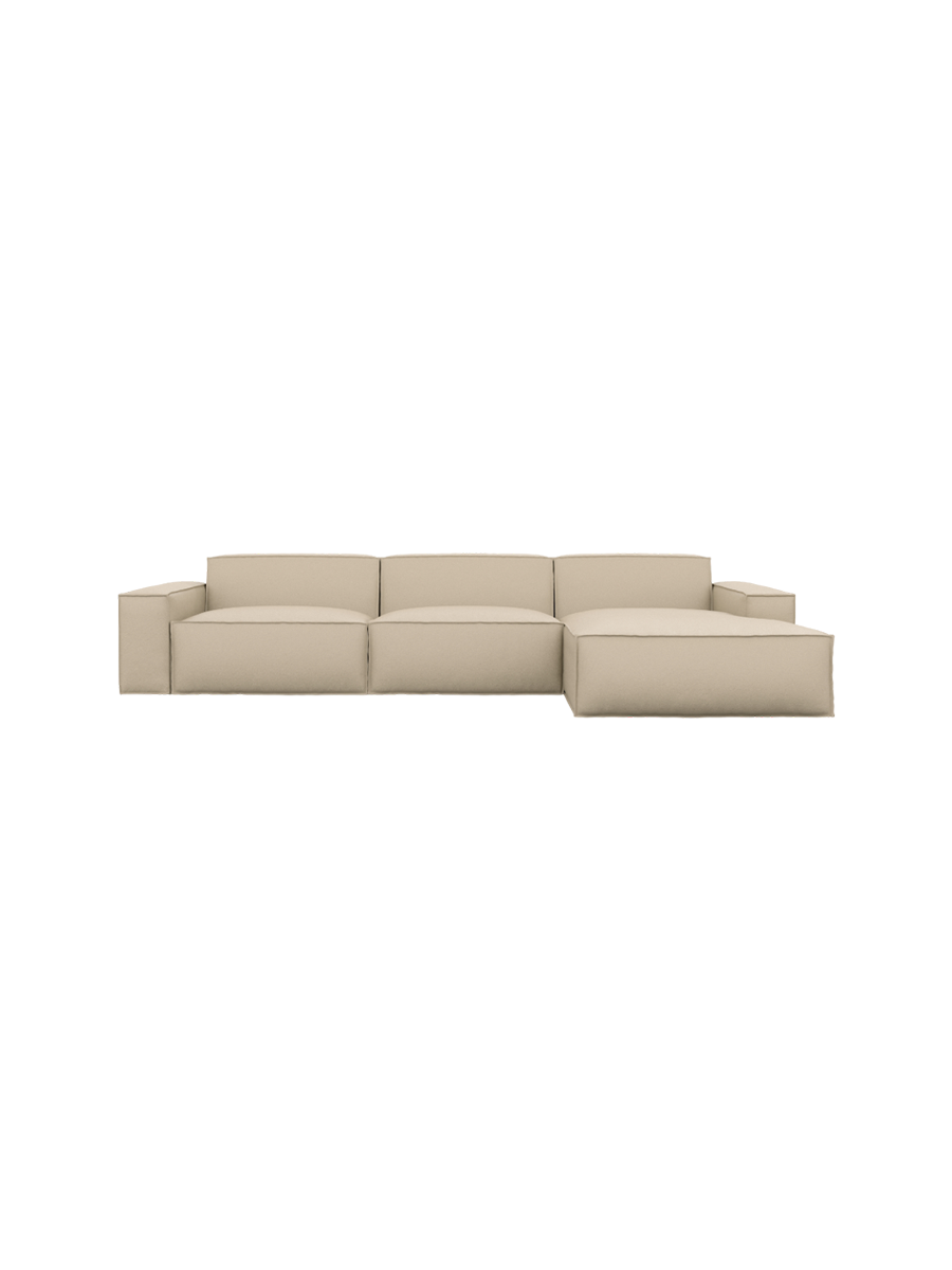 
4-Sitzer Design Echtleder Ecksofa „Siena“ - Echtleder Beige / Eckteil links