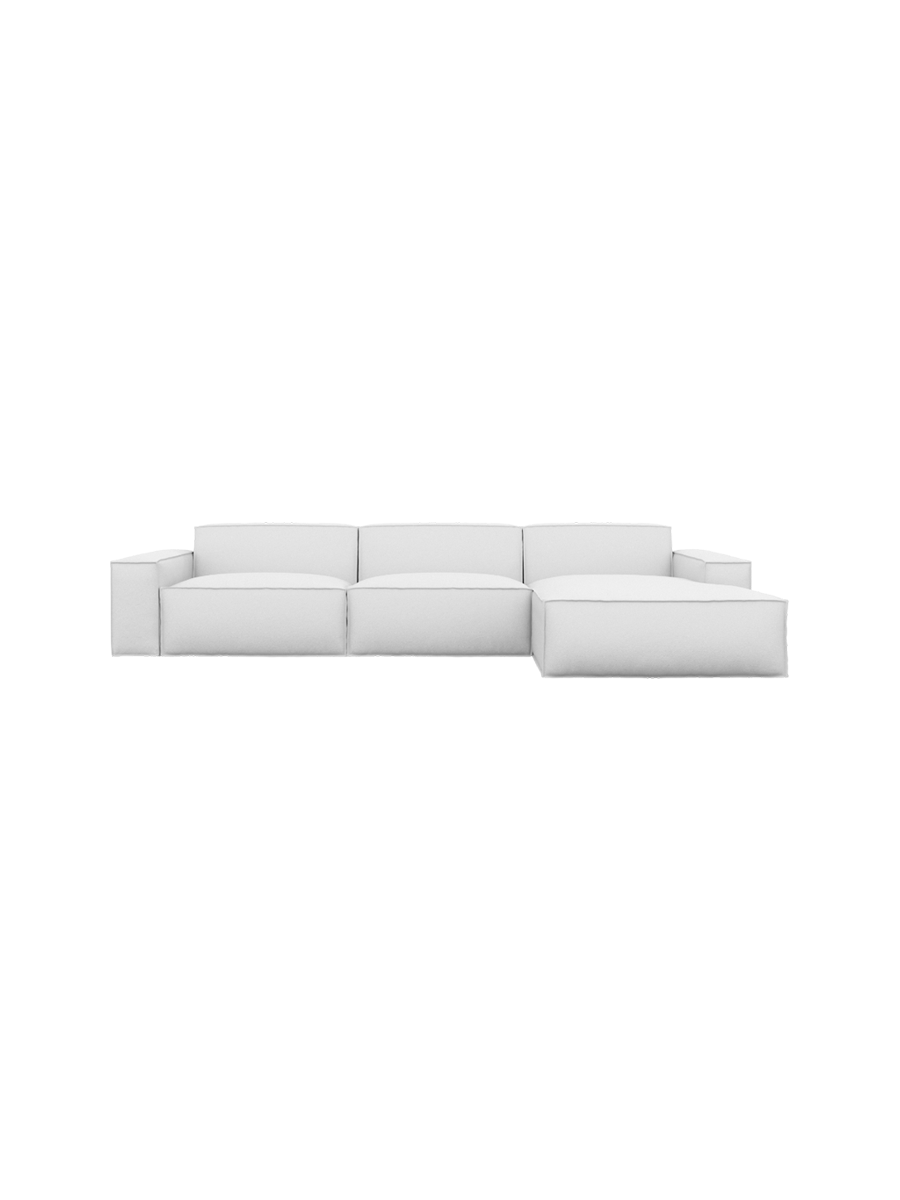 
4-Sitzer Design Echtleder Ecksofa „Siena“ - Echtleder Beige / Eckteil links