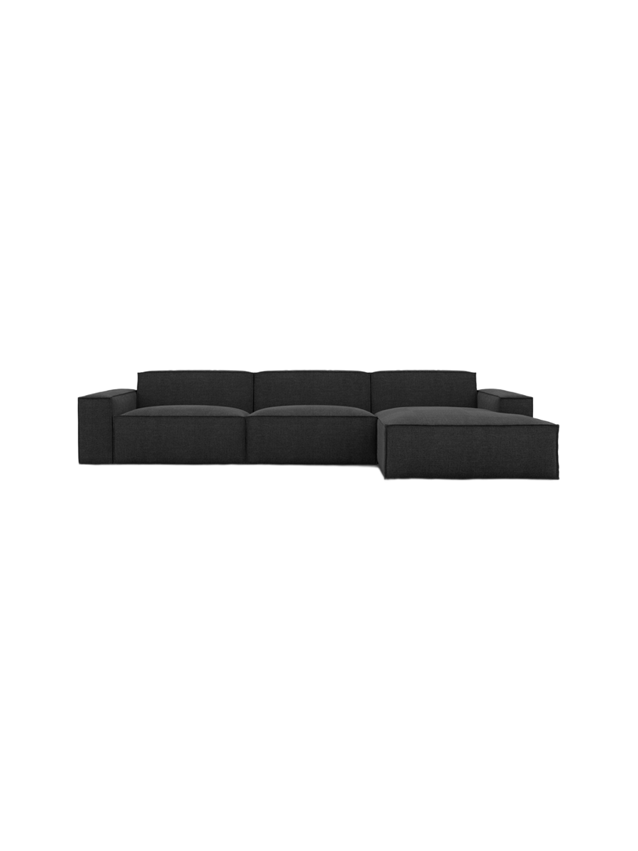 
4-Sitzer Design Ecksofa „Siena“ mit Strukturstoff-Bezug - Strukturstoff Anthrazit / Eckteil links