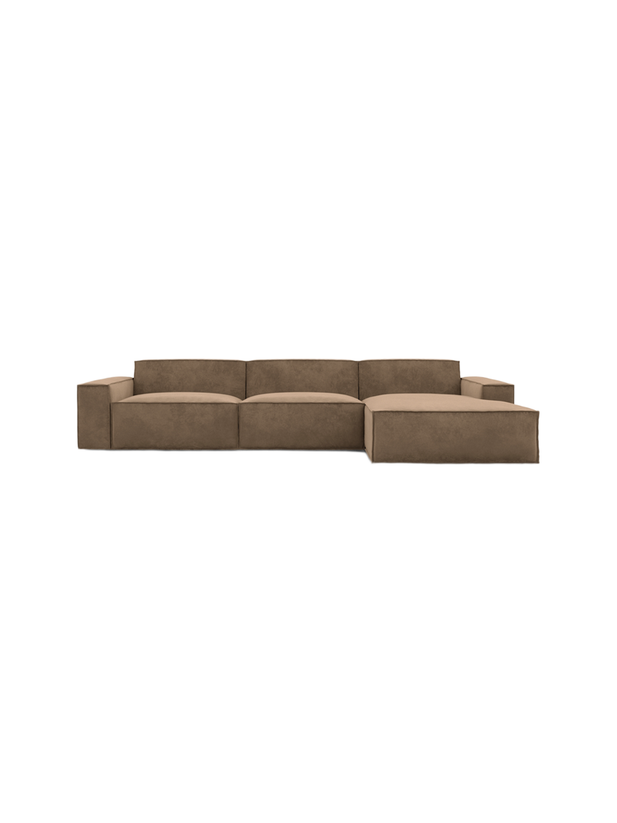 
4-Sitzer Design Ecksofa „Siena“ mit Samtbezug - Samtbezug Königsblau / Eckteil links