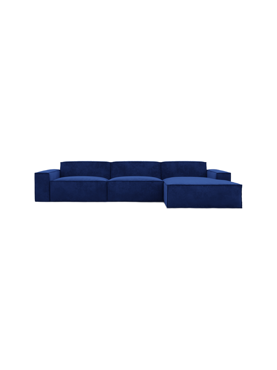 
4-Sitzer Design Ecksofa „Siena“ mit Samtbezug - Samtbezug Königsblau / Eckteil links