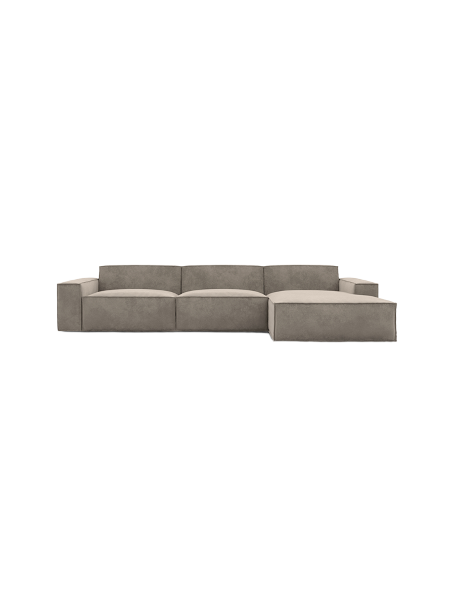 
4-Sitzer Design Ecksofa „Siena“ mit Samtbezug - Samtbezug Königsblau / Eckteil links