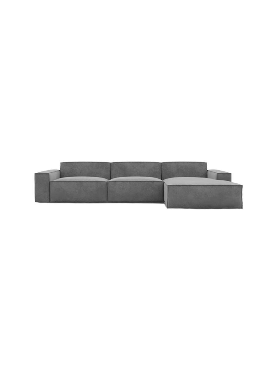 
4-Sitzer Design Ecksofa „Siena“ mit Samtbezug - Samtbezug Königsblau / Eckteil links