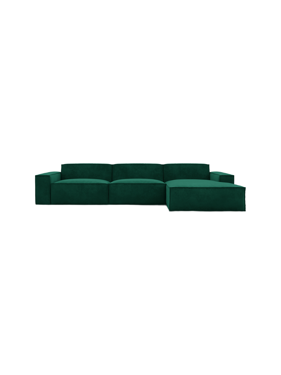 
4-Sitzer Design Ecksofa „Siena“ mit Samtbezug - Samtbezug Königsblau / Eckteil links