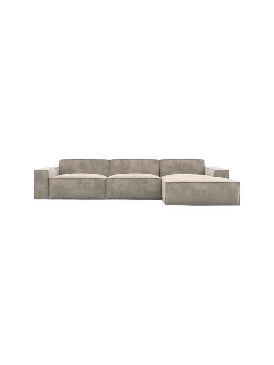 
4-Sitzer Design Ecksofa „Siena“ mit Samtbezug - Samtbezug Königsblau / Eckteil links