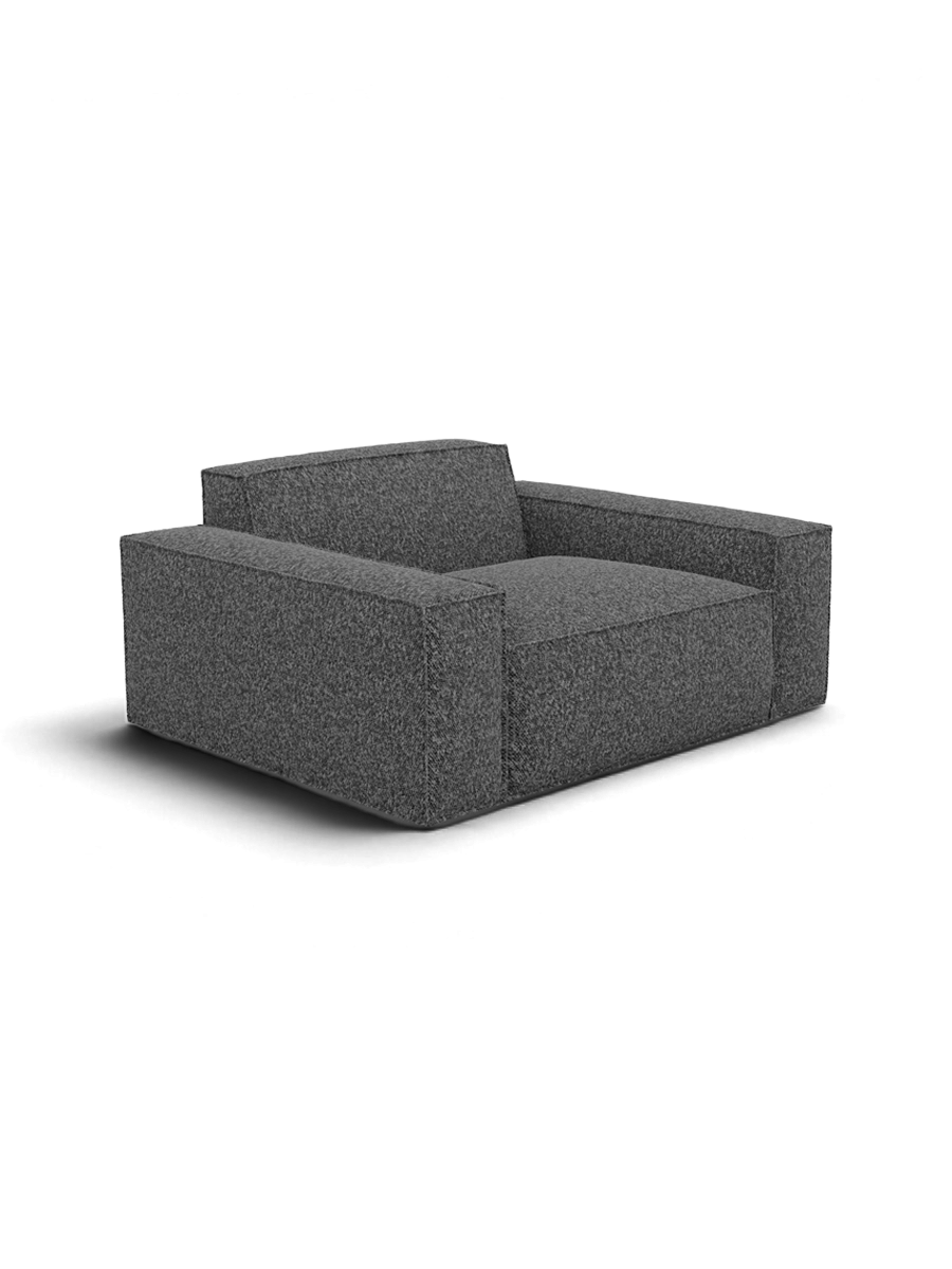 
Poltrona lounge di design «Siena» con rivestimento bouclé - Bouclé Grafite