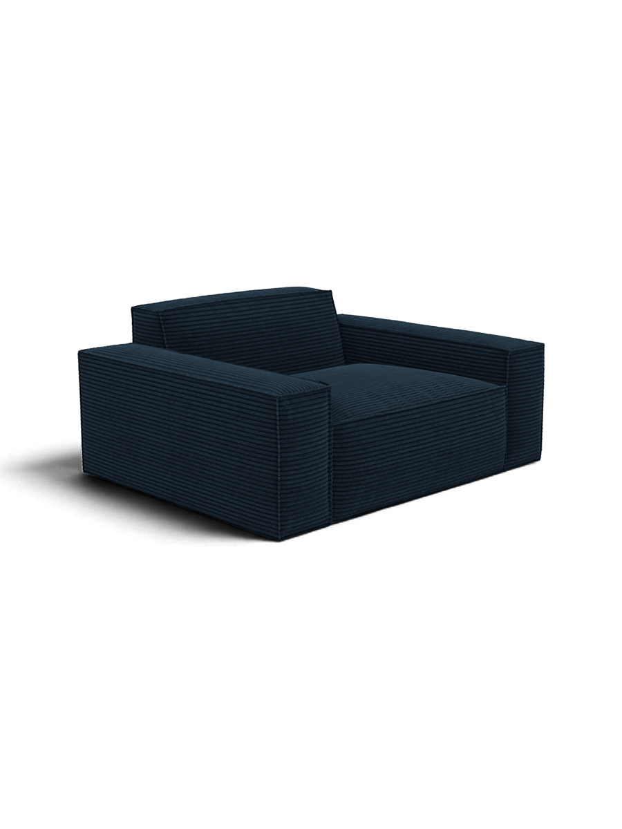 
Poltrona lounge di design «Siena», velluto a coste - Cordsamt Blu scuro