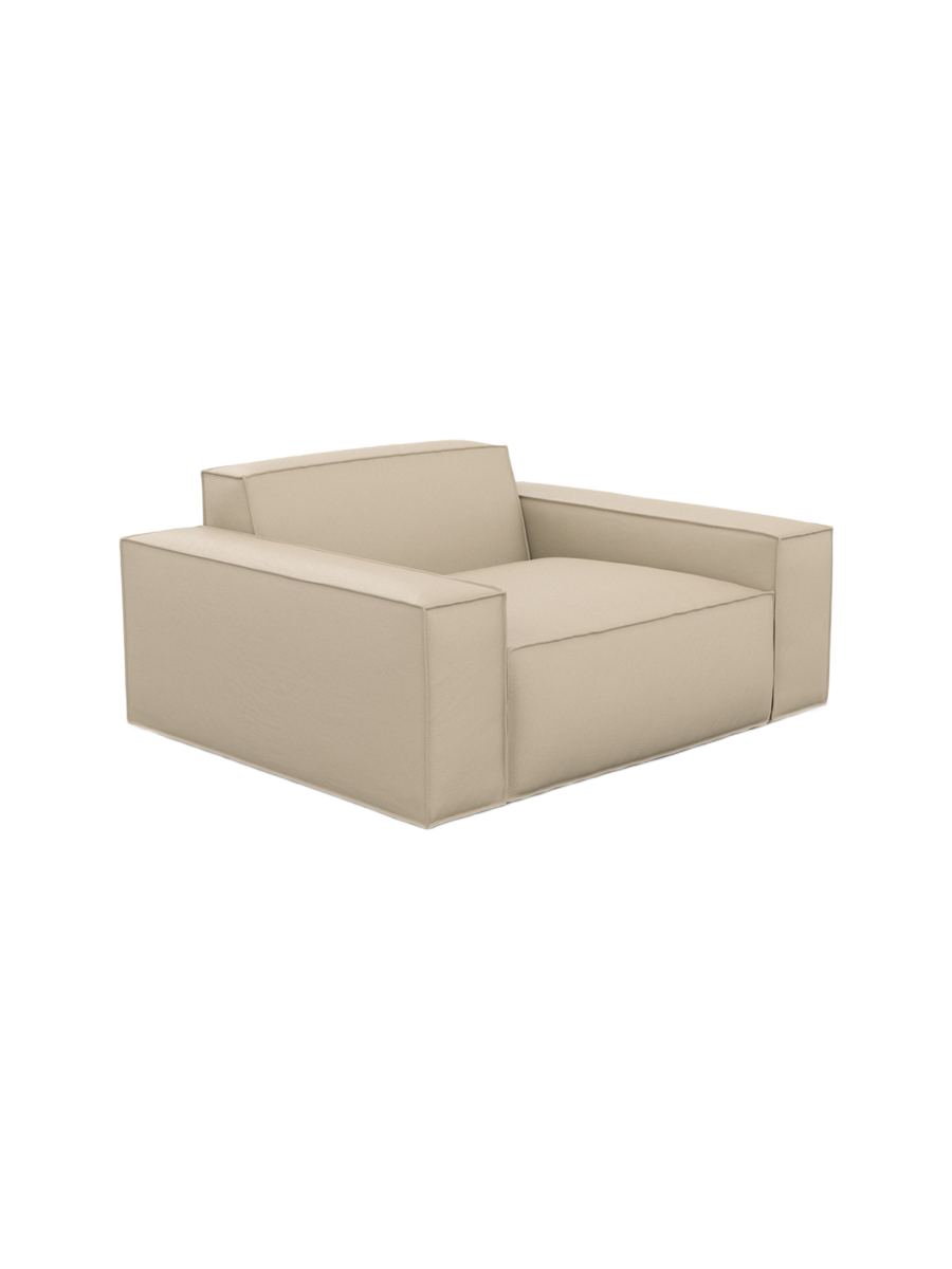 
Design Echtleder Loungesessel „Siena“ - Echtleder Beige