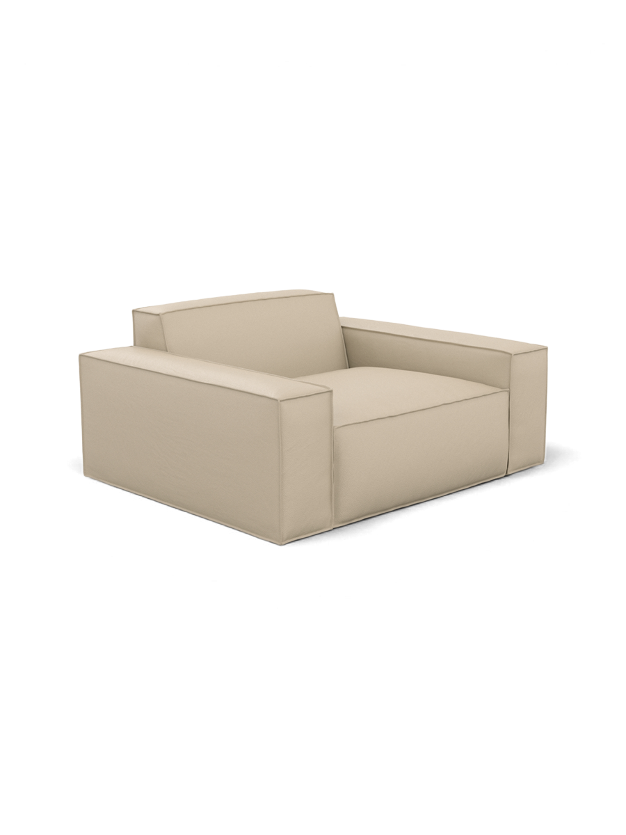 
Fauteuil lounge design en cuir véritable « Siena » - Cuir véritable Beige
