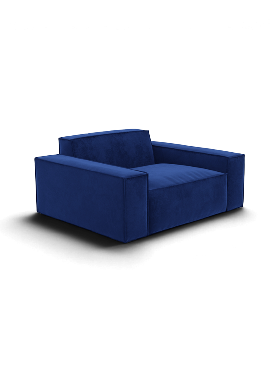 
Design Loungesessel „Siena“ mit Samtbezug - Samtbezug Königsblau