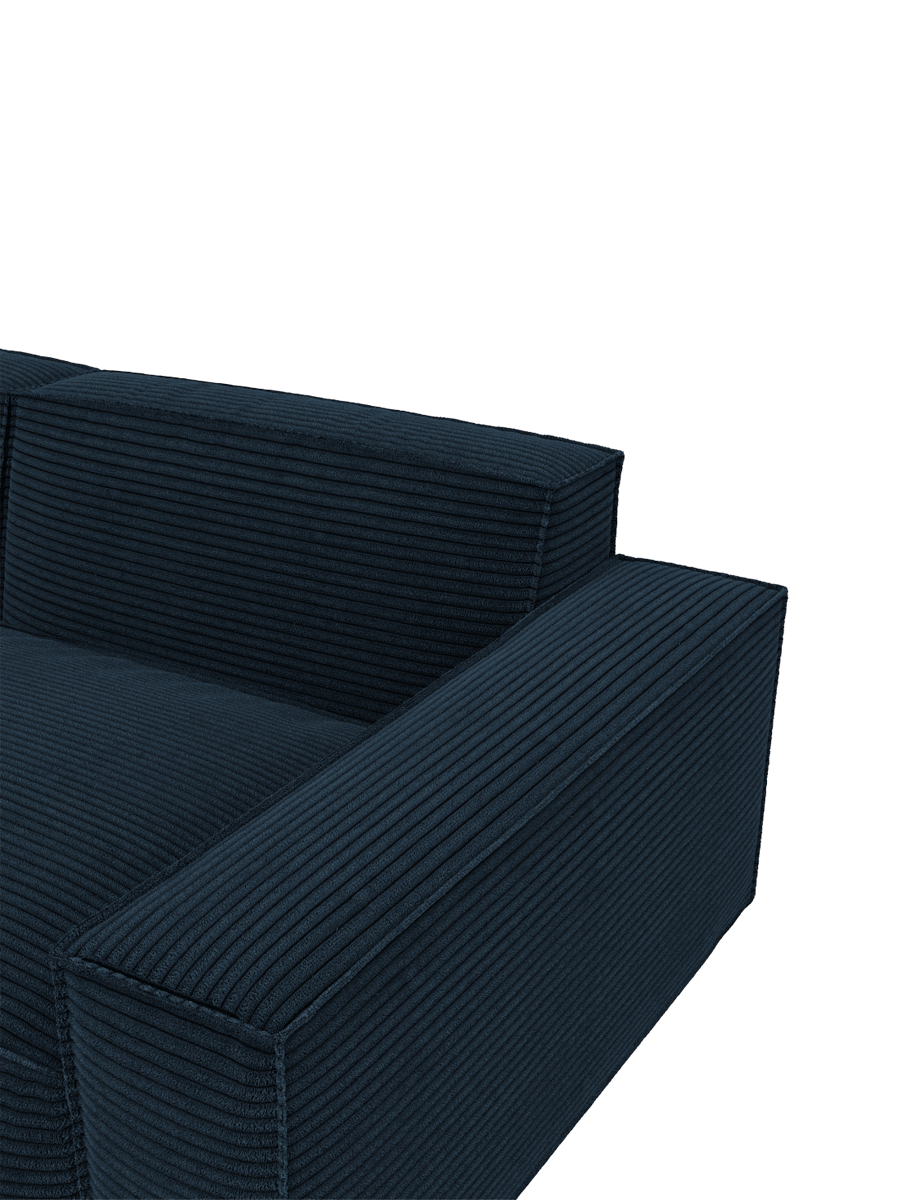 
2-Sitzer Design Sofa „Siena“, Cordsamt - Cordsamt Dunkelblau