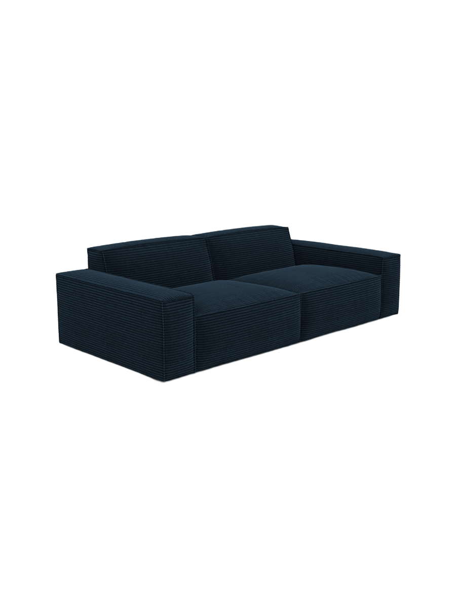 
3-Sitzer Design Sofa „Siena“, Cordsamt - Cordsamt Dunkelblau