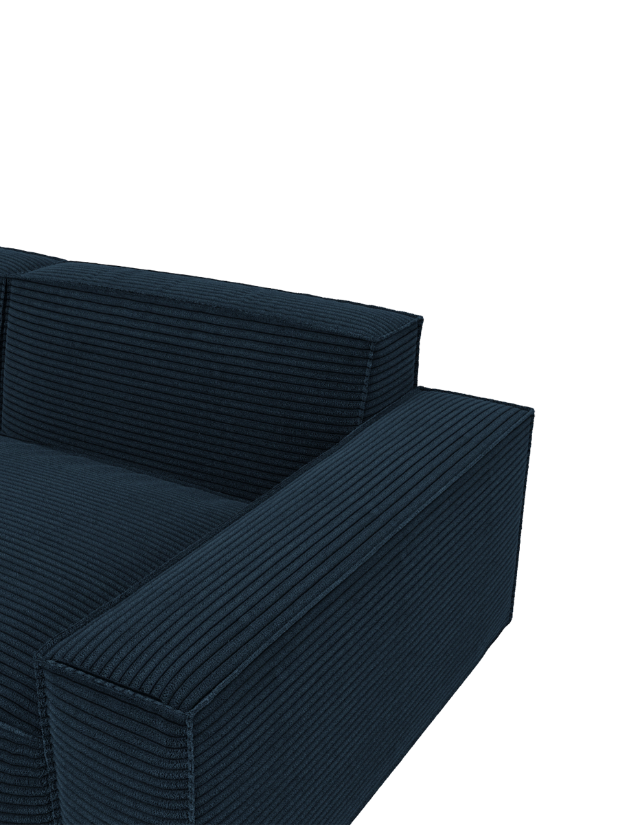 
3-Sitzer Design Sofa „Siena“, Cordsamt - Cordsamt Dunkelblau