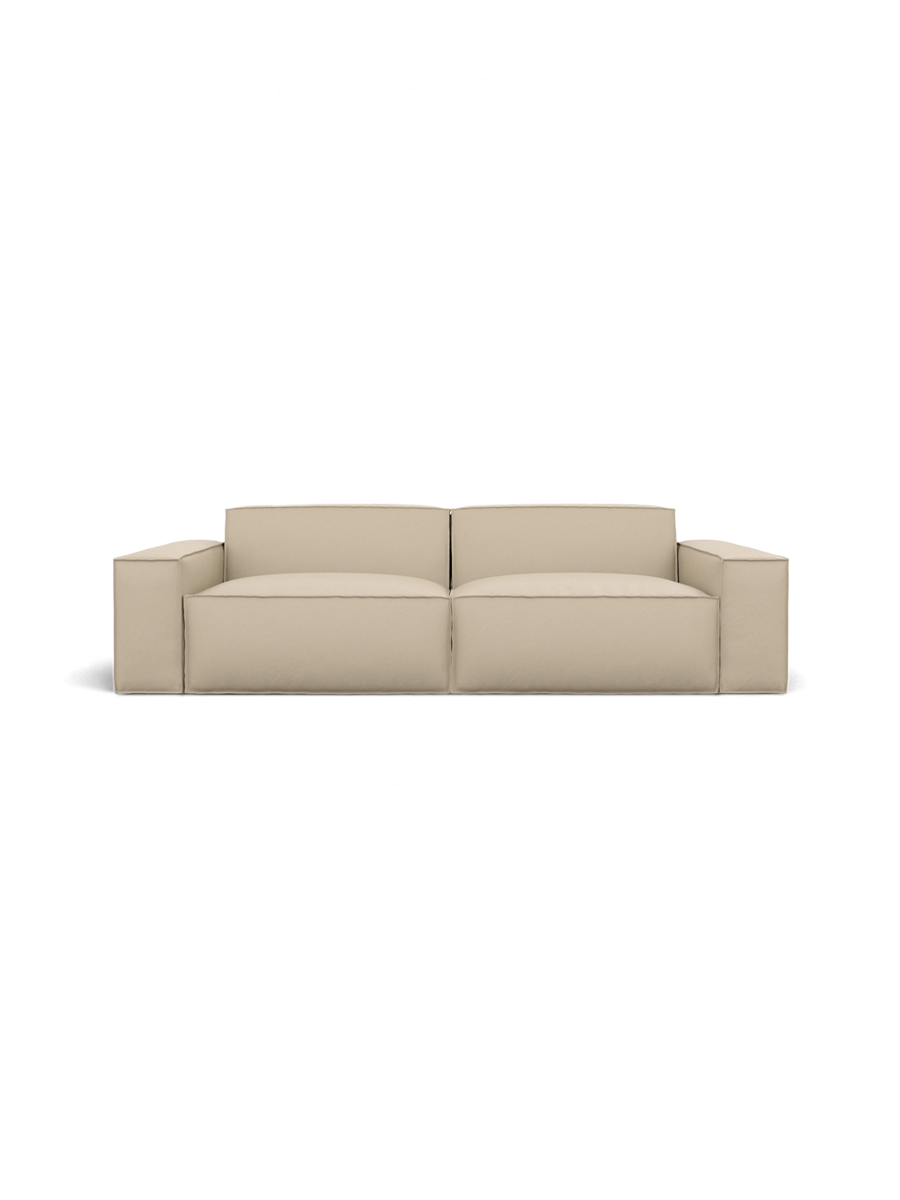 
Canapé design 3 places en cuir véritable « Siena » - Cuir véritable Beige