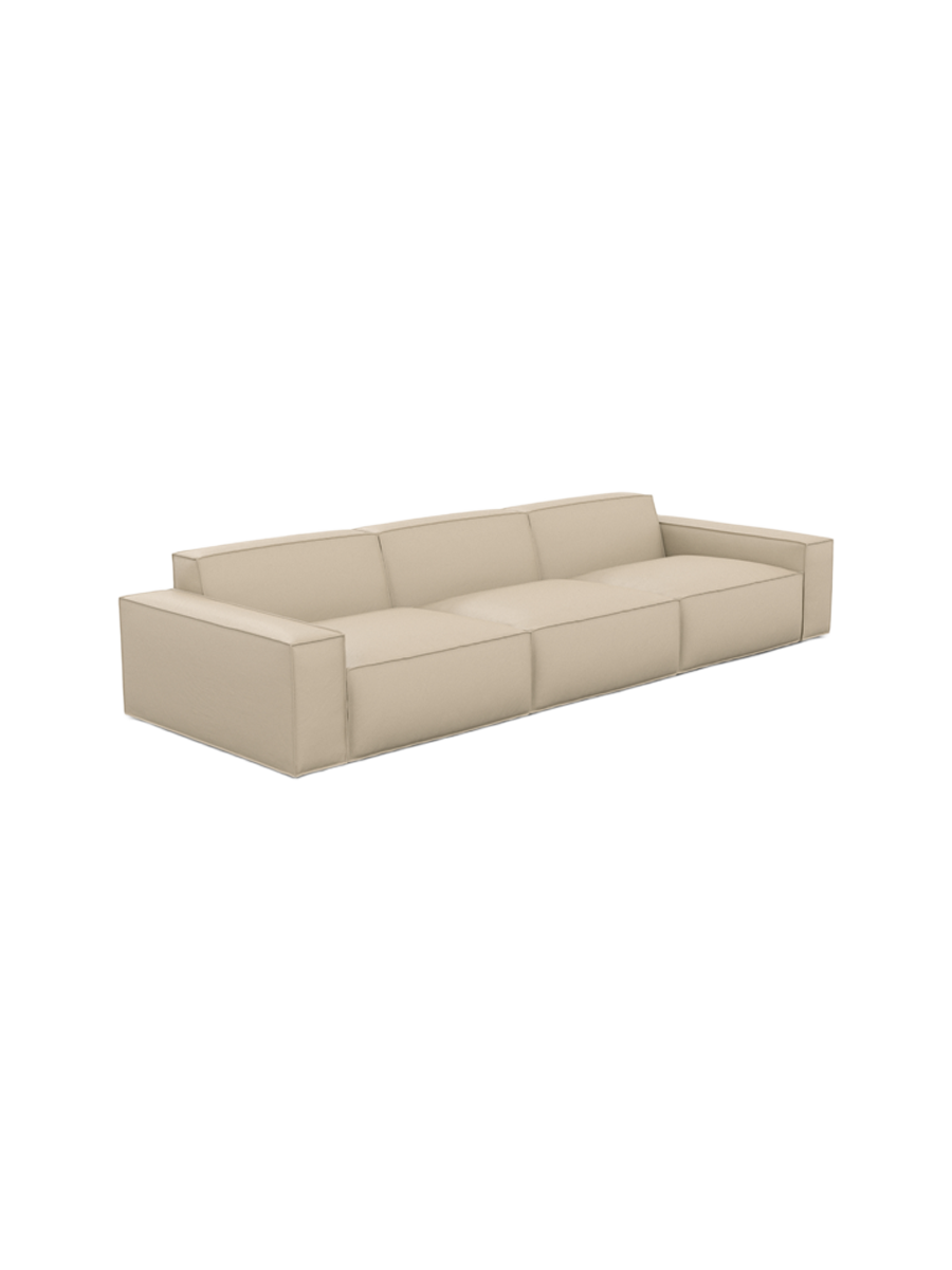 
4-Sitzer Design Echtleder Sofa „Siena“ - Echtleder Beige