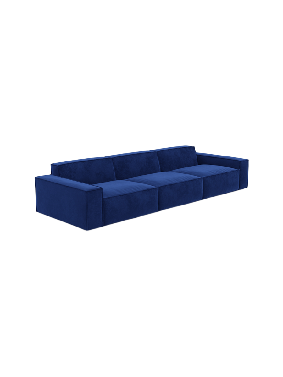 
4-Sitzer Design Sofa „Siena“ mit Samtbezug - Samtbezug Königsblau