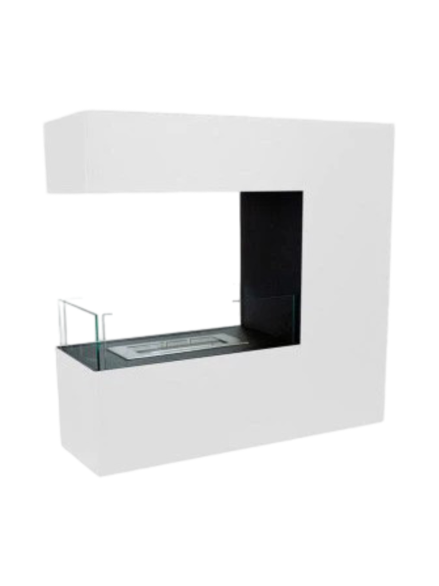 
Design Bioethanol Fireplace "Topeka", white