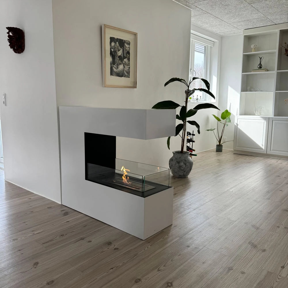 
Design Bioethanol Fireplace "Topeka", white