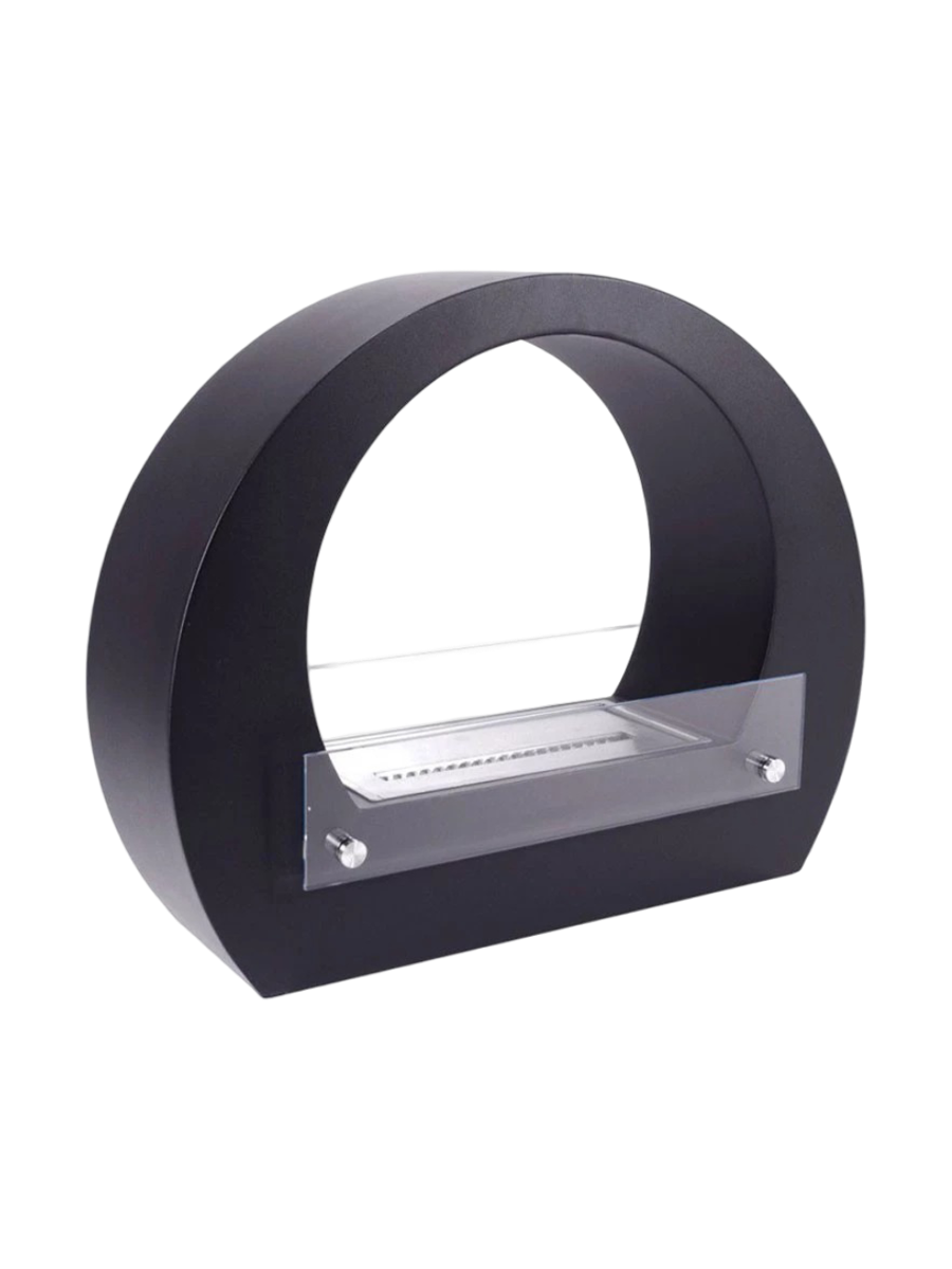 
Designer Bioethanol Fireplace "Bogen", black