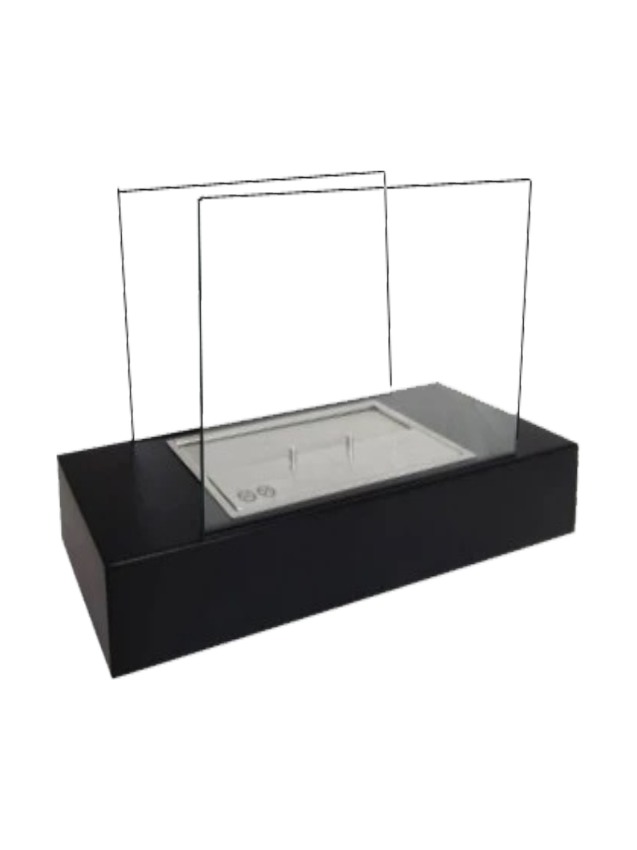 
Freestanding Designer Bioethanol Fireplace “Pound”, black