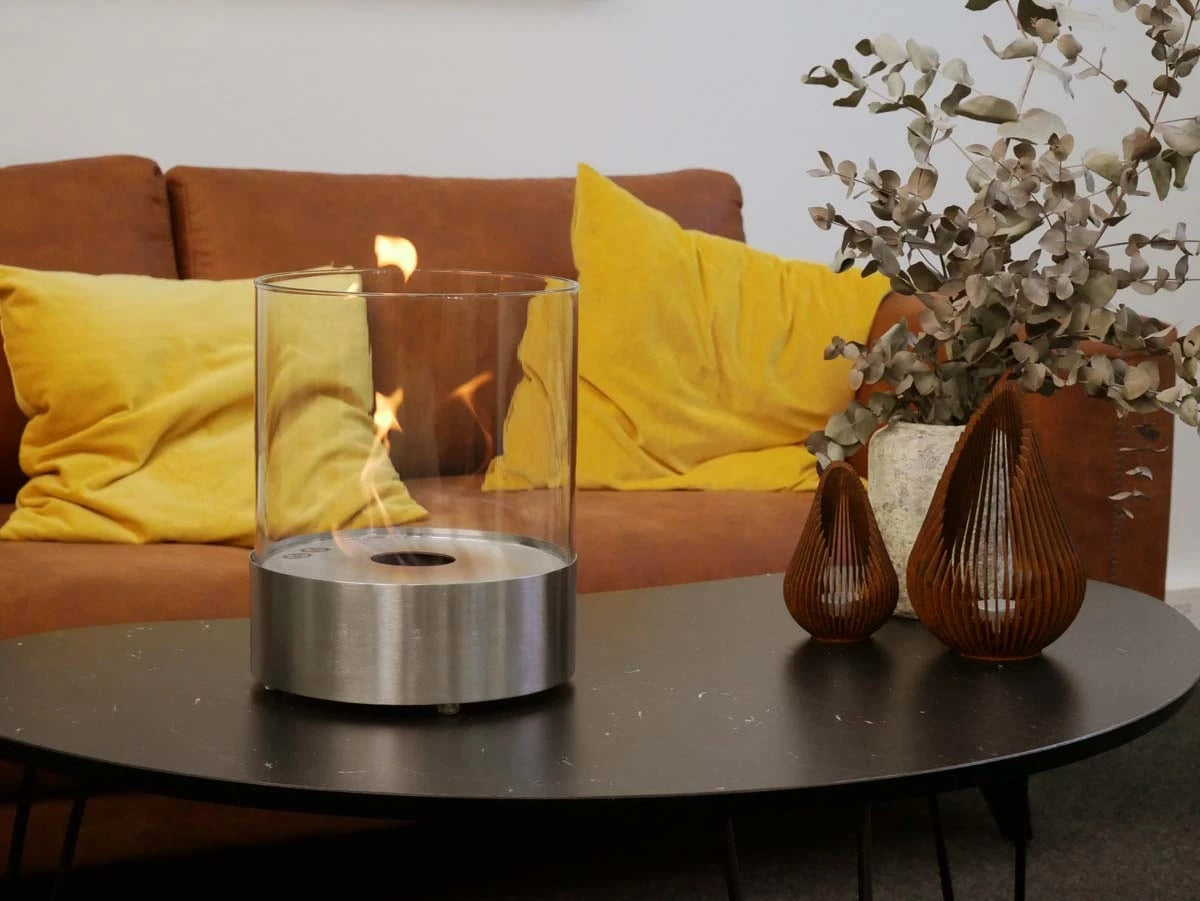 
Cheminée de table design au bioéthanol « Southwark », acier inoxydable