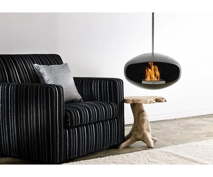 
Designer Bioethanol Fireplace "Cocoon Aeris" - Black/Silver