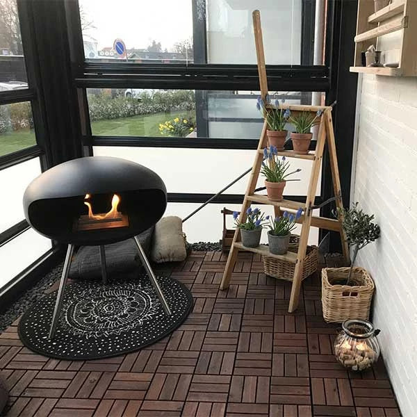 
"Cocoon Terra" Design Bioethanol Fireplace - Black