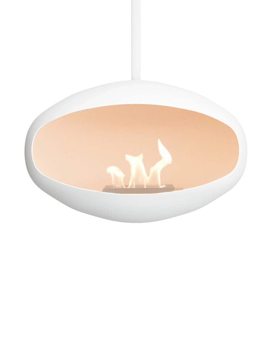 
Designer Bioethanol Fireplace "Cocoon Aeris" - White