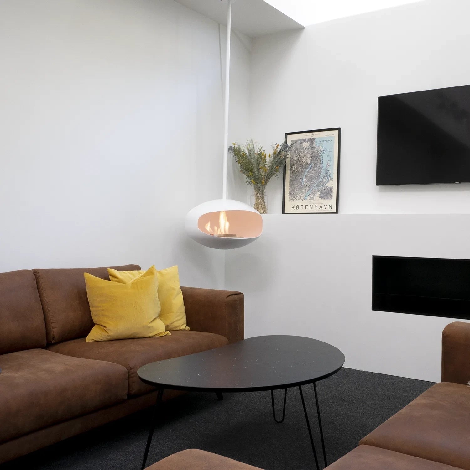 
Designer Bioethanol Fireplace "Cocoon Aeris" - White