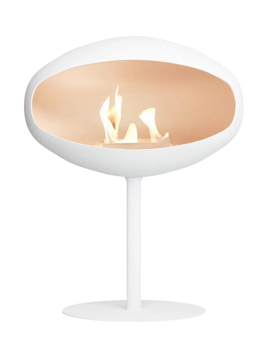 
Designer Bioethanol Fireplace "Cocoon Pedestal" - White