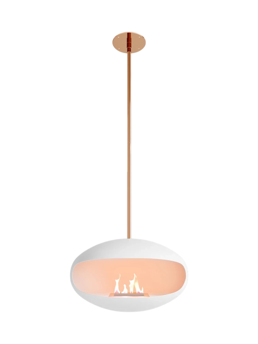 
Designer Bioethanol Fireplace "Cocoon Aeris" - White/Copper