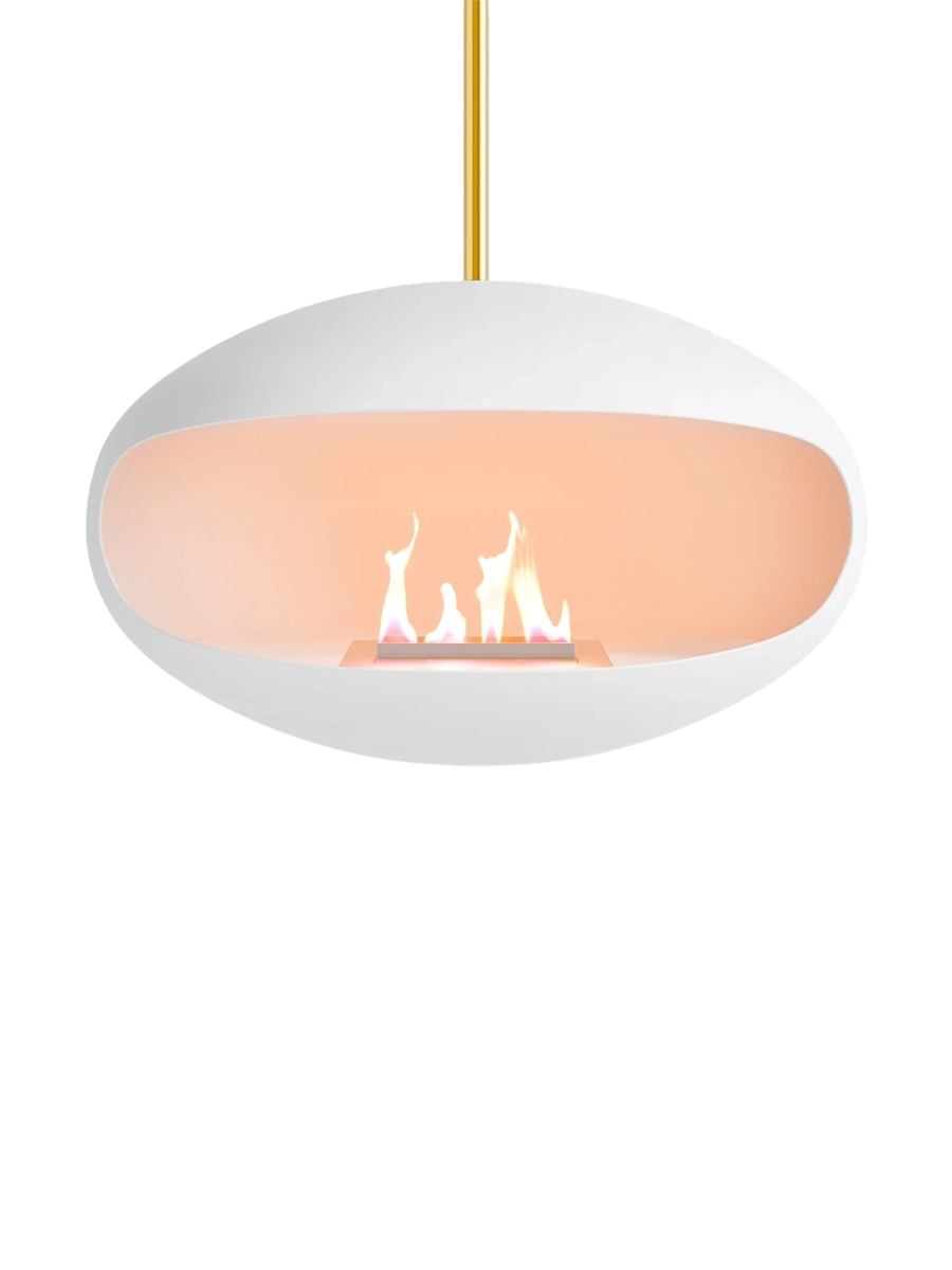 
Bioethanol Fireplace "Cocoon Aeris" - White/Brass