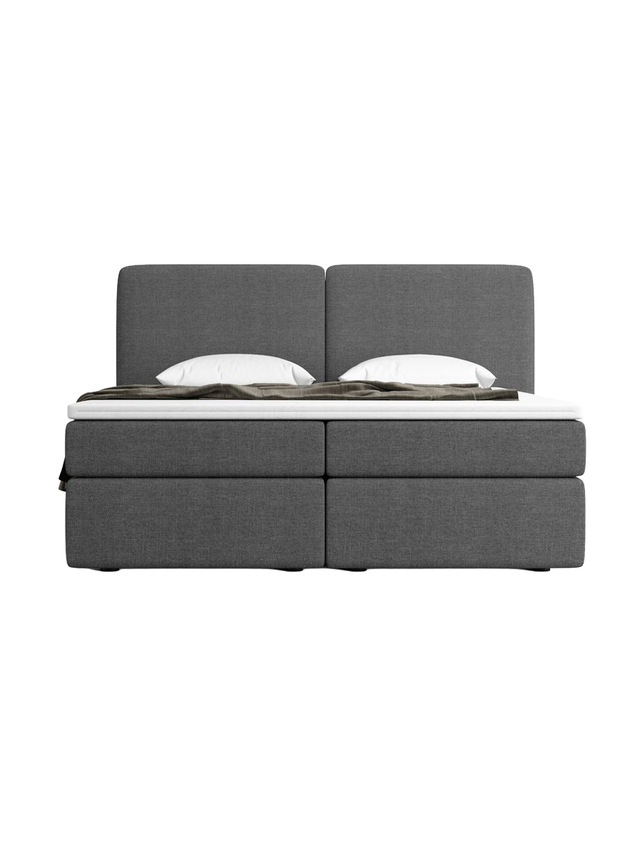 
Design Boxspringbett „Castellia“ mit Ablagefach, Webstoff Anthrazit - 140 x 200 cm
