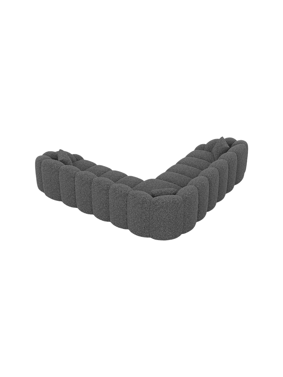 
5-Sitzer Design Ecksofas „Solea“ mit Bouclé-Bezug - Bouclé Graphit