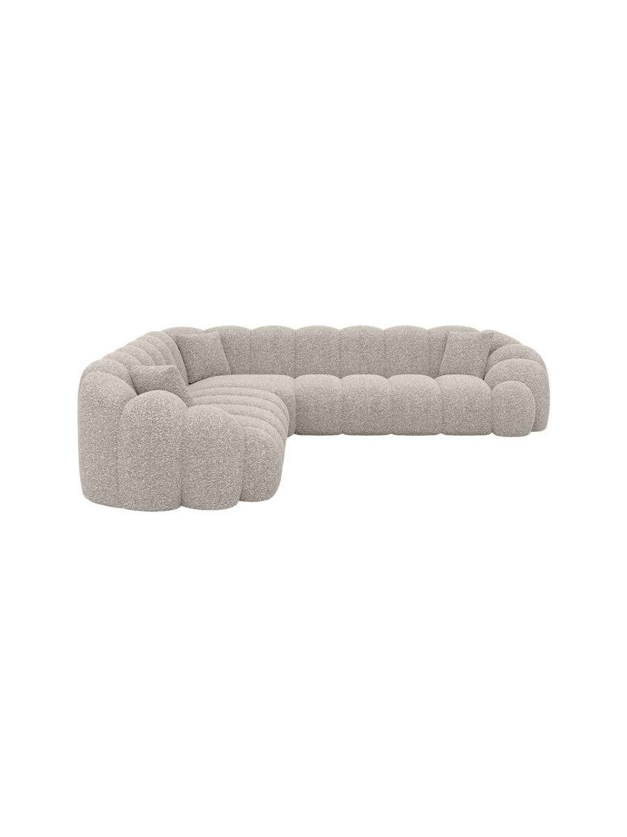 
5-Sitzer Design Ecksofas „Solea“ mit Bouclé-Bezug - Bouclé Graphit