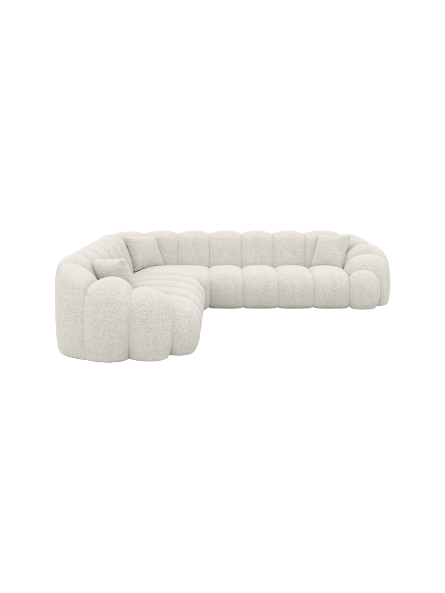 
5-Sitzer Design Ecksofas „Solea“ mit Bouclé-Bezug - Bouclé Graphit