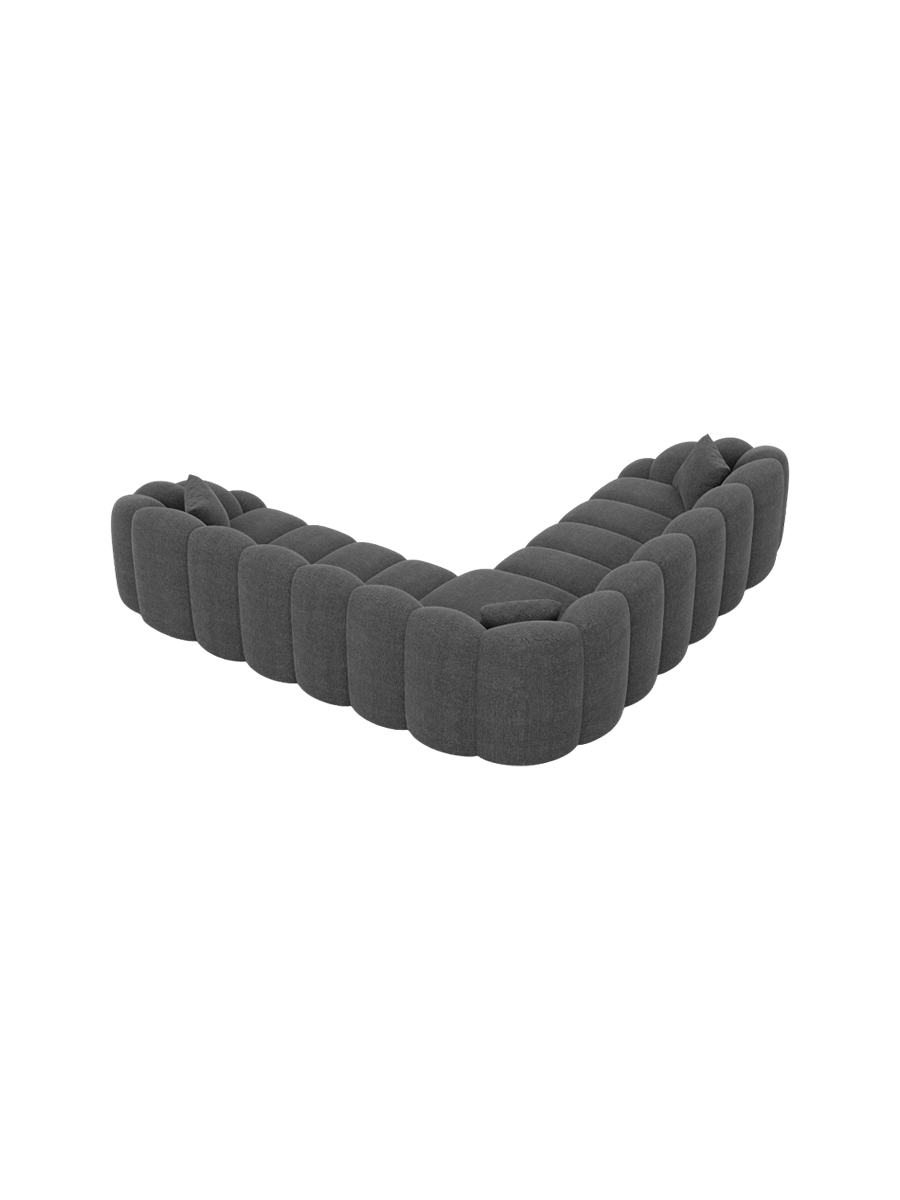 
5-Sitzer Design Ecksofa „Solea“ mit Strukturstoff-Bezug - Strukturstoff Anthrazit