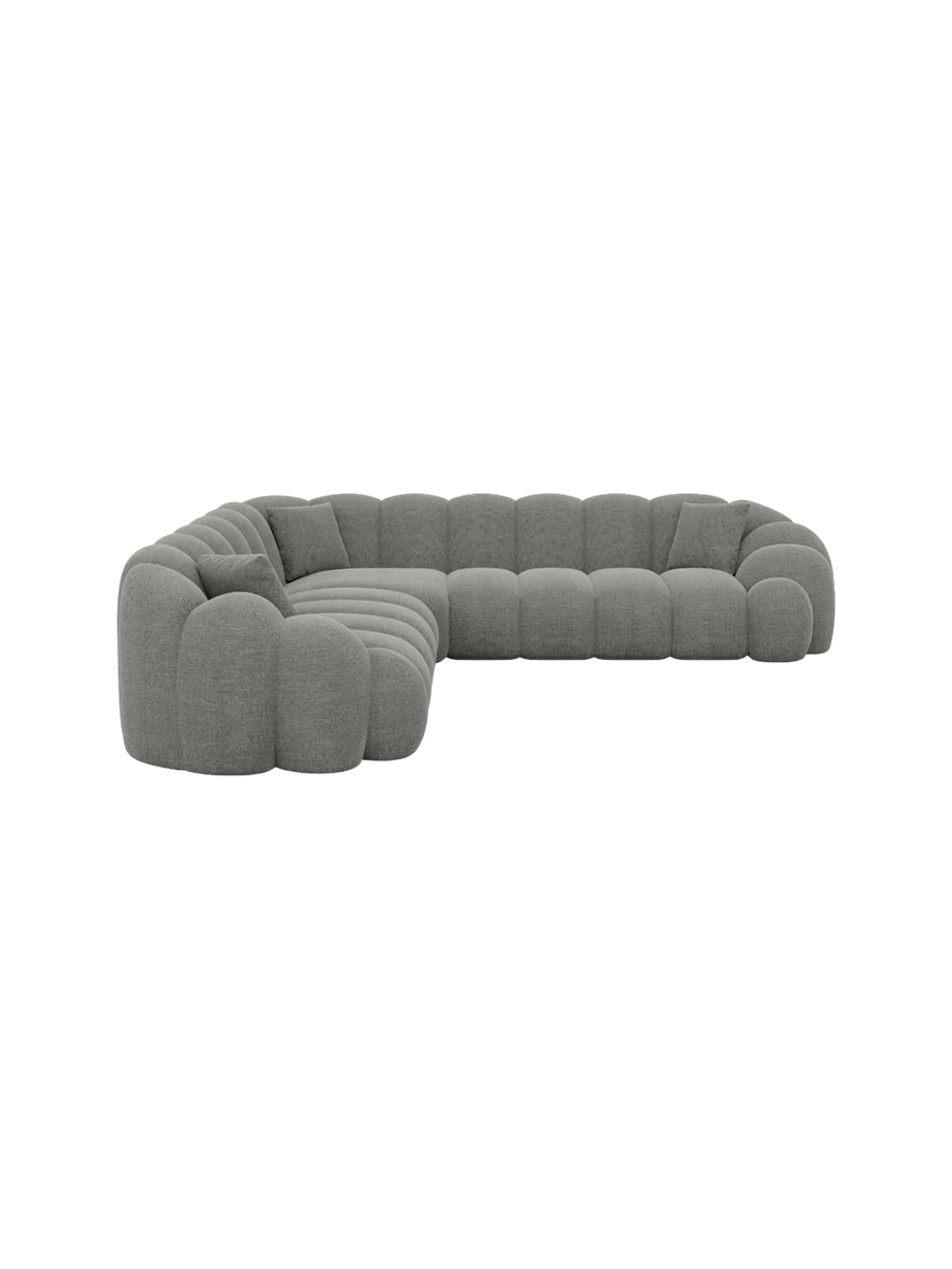 
5-Sitzer Design Ecksofa „Solea“ mit Strukturstoff-Bezug - Strukturstoff Anthrazit