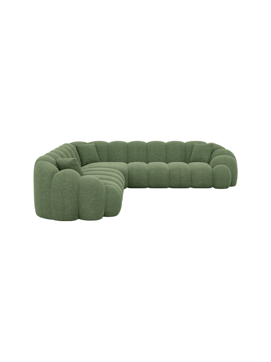 
5-Sitzer Design Ecksofa „Solea“ mit Strukturstoff-Bezug - Strukturstoff Anthrazit
